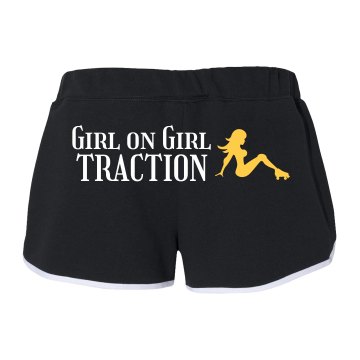 save on Roller Derby Girl On Girl: Custom Junior Fit Soffe® Cheer Shorts