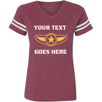 Semper Fi Wife: Custom Junior Fit Short Sleeve V-Neck T-Shirt