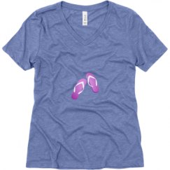 Ladies Relaxed Fit Super Soft Triblend V-Neck Tee