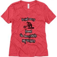 Ladies Relaxed Fit Super Soft Triblend V-Neck Tee