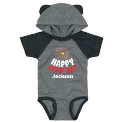 Infant Hooded Raglan Bodysuit with Ears