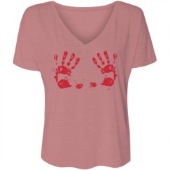 Ladies Flowy Slouchy V-Neck Tee