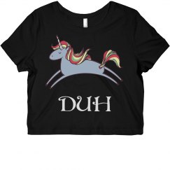 DUH unicorn crop top