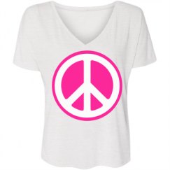 Ladies Flowy Slouchy V-Neck Tee