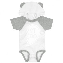 Infant Hooded Raglan Bodysuit with Ears