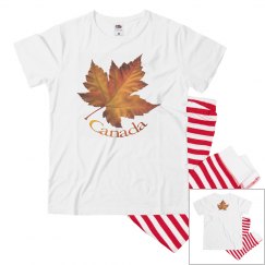 Kid's Canada Flag Pyjamas Canada Souvenir Pajamas