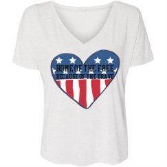 Ladies Flowy Slouchy V-Neck Tee