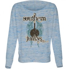 Ladies Flowy Long Sleeve Off The Shoulder Tee