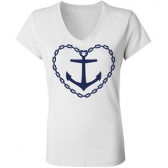 Ladies Slim Fit V-Neck Jersey Tee