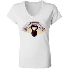 Ladies Slim Fit V-Neck Jersey Tee