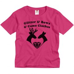 Glitter & Bows & Camo Clothes Girls' Tee
