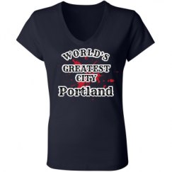 Ladies Slim Fit V-Neck Jersey Tee