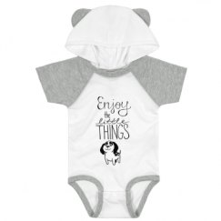 Infant Hooded Raglan Bodysuit with Ears