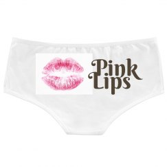 Pink Lips White Underwear