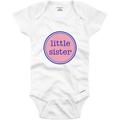 Little Sister Onesie Pink Navy