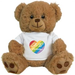 Pride Heart Custom Initials Forever Teddy Bear