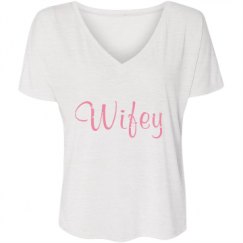 Ladies Flowy Slouchy V-Neck Tee