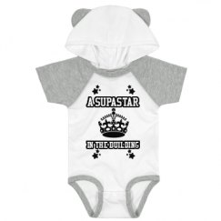 Infant Hooded Raglan Bodysuit with Ears