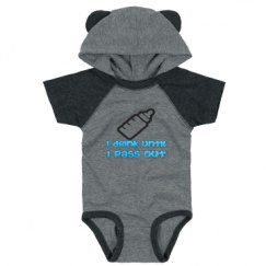 Infant Hooded Raglan Bodysuit with Ears