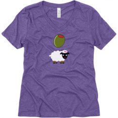 Ladies Relaxed Fit Super Soft Triblend V-Neck Tee