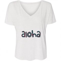 Ladies Flowy Slouchy V-Neck Tee