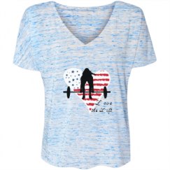 Ladies Flowy Slouchy V-Neck Tee