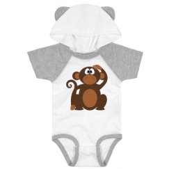 Infant Hooded Raglan Bodysuit with Ears