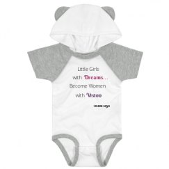 Infant Hooded Raglan Bodysuit with Ears