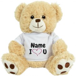 Custom Name I Love You Teddy Bear