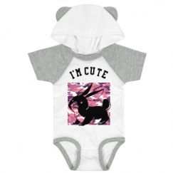 Infant Hooded Raglan Bodysuit with Ears