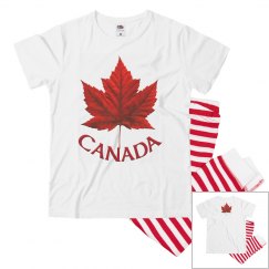 Kid's Canada Pyjamas Canada Maple Leaf Pajamas