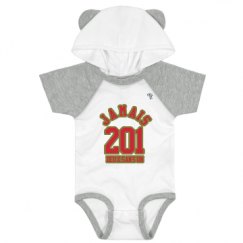 Infant Hooded Raglan Bodysuit with Ears