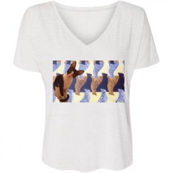 Ladies Flowy Slouchy V-Neck Tee