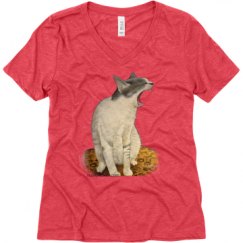 Ladies Relaxed Fit Super Soft Triblend V-Neck Tee