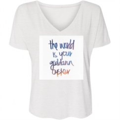 Ladies Flowy Slouchy V-Neck Tee