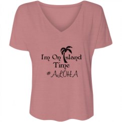 Ladies Flowy Slouchy V-Neck Tee