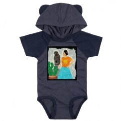 Infant Hooded Raglan Bodysuit with Ears