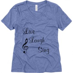 Ladies Relaxed Fit Super Soft Triblend V-Neck Tee