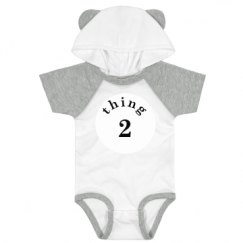 Infant Hooded Raglan Bodysuit with Ears