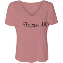 Ladies Flowy Slouchy V-Neck Tee