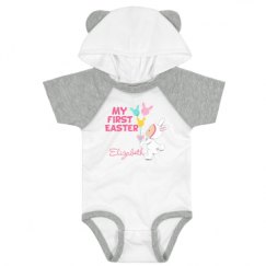 Infant Hooded Raglan Bodysuit with Ears