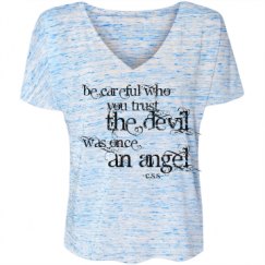 Ladies Flowy Slouchy V-Neck Tee