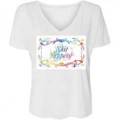 Ladies Flowy Slouchy V-Neck Tee