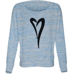 Ladies Flowy Long Sleeve Off The Shoulder Tee