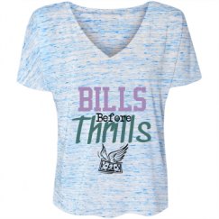 Ladies Flowy Slouchy V-Neck Tee