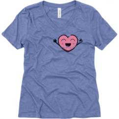 Ladies Relaxed Fit Super Soft Triblend V-Neck Tee