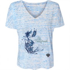 Ladies Flowy Slouchy V-Neck Tee