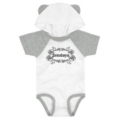 Infant Hooded Raglan Bodysuit with Ears