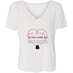 Ladies Flowy Slouchy V-Neck Tee