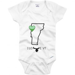 I LOVE VERMONT BABY ONESIE